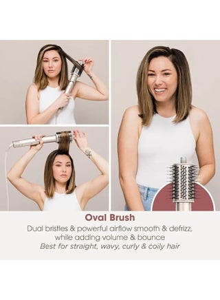 Shark Flexstyle Air Styling & Drying System, Powerful Hair Blow Dryer & Multi-Styler With Auto-Wrap Curlers, Curl-Defining, Oval Brush, & Concentrator Attachment, Stone, HD441SLME - view 3